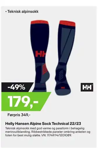 XXL Sport Helly Hansen Alpine Sock Technical 22/23 tilbud
