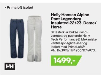 XXL Sport Helly Hansen Alpine Pant Legendary Insulated 22/23, Dame/Herre tilbud