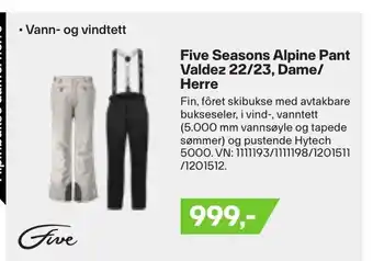 XXL Sport Five Seasons Alpine Pant Valdez 22/23, Dame/Herre tilbud