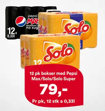 Iceland 12 pk Bokser med Pepsi Max/Solo/Solo Super tilbud