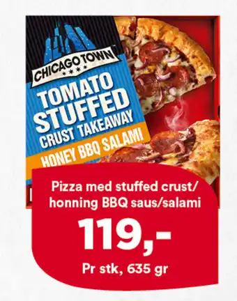 Iceland Pizza Med Stuffed Crust / Honning BBQ Saus/Salami tilbud