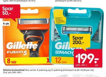 Rusta Gillette barberblad tilbud