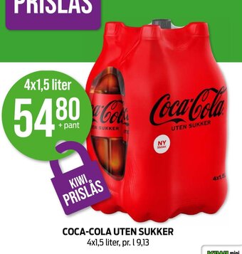 Kiwi Coca-Cola Uten Sukker tilbud