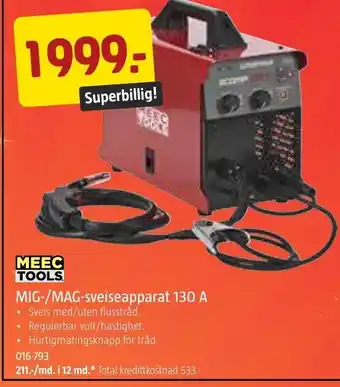 Jula Mig-/Mag Sveiseapparat 130A tilbud