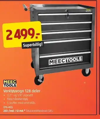 Jula Verktøyvogn 128 deler tilbud