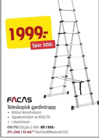 Jula Teleskopisk Gardintrapp tilbud