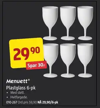 Jula Plastglass 6-pk tilbud