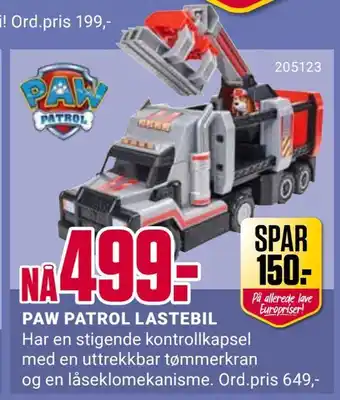 Paw patrol lastebil