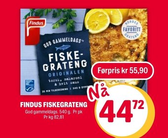 Coop Extra Findus Fiskegrateng tilbud