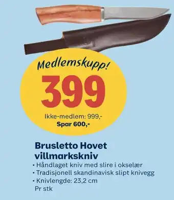 Coop Extra Brusletto Hovet Villmarkskniv tilbud