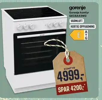 Skousen Gorenje komfyr gec6a43wd tilbud