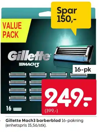 Rusta Gillette mach3 barberblad tilbud