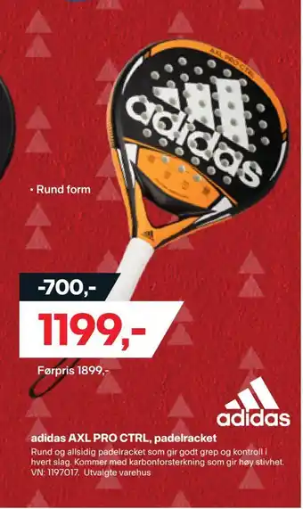 XXL Sport Adidas axl pro ctrl, padelracket tilbud