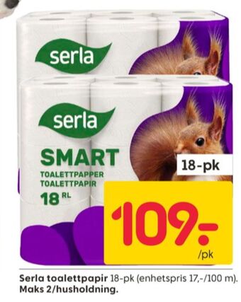 Rusta Serla toalettpapir tilbud