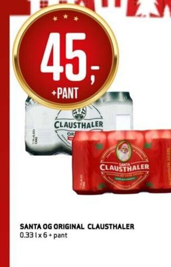 Bunnpris Santa Og Original Clausthaler tilbud