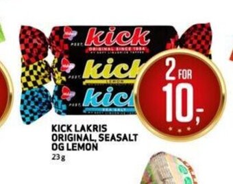 Bunnpris Kick Lakris Original, Seasalt Og Lemon tilbud