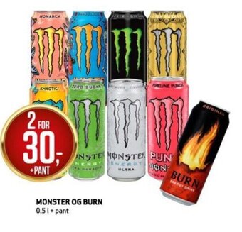 Bunnpris Monster Og Burn tilbud