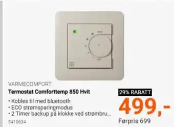 Elektroimportøren Termostat Comforttemp 850 HVIT tilbud
