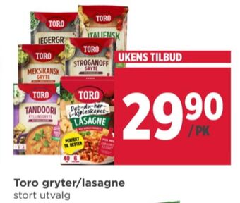 Meny Toro ferdigretter tilbud