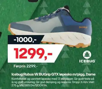 XXL Sport Icebug rubus w bugrip gtx løpesko m/pigg, dame tilbud