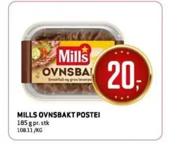 Bunnpris Mills Ovnsbakt Postei tilbud