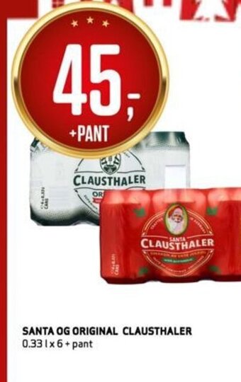 Bunnpris Santa Og Original Clausthaler tilbud