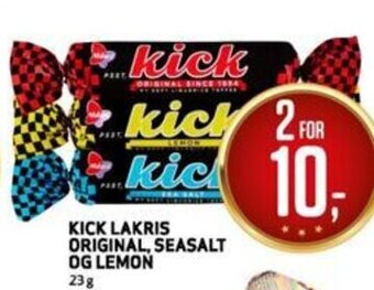Bunnpris Kick Lakris Original, Seasalt Og Lemon tilbud