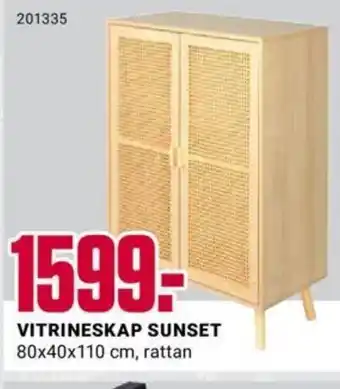 Europris Vitrineskap Sunset tilbud
