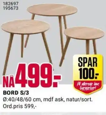 Europris Bord S/3 tilbud
