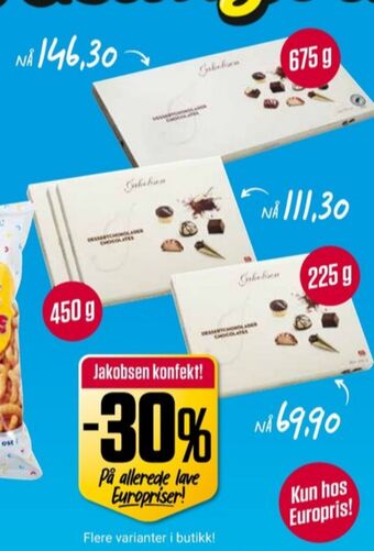 Europris Jakobsen konfekt tilbud