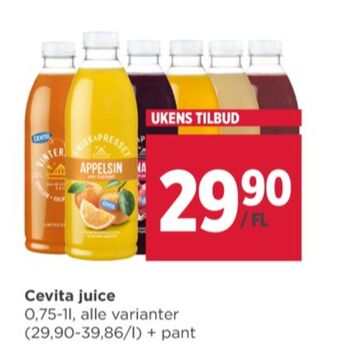 Meny Cevita juice tilbud
