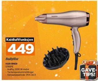 POWER Babyliss hårføner tilbud