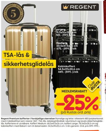 Rusta Regent koffert tilbud