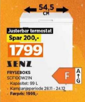 POWER Senz fryseboks tilbud