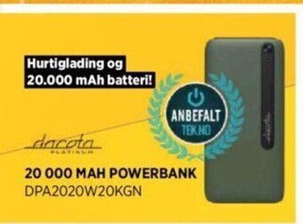POWER 20 000 Mah Powerbank tilbud