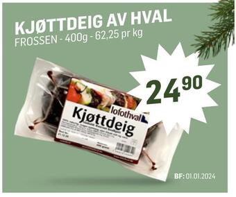 Holdbart Kjøttdeig av hval tilbud