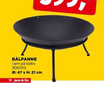 jem & fix Bålpanne tilbud