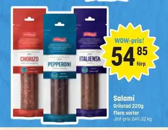 Eurocash Salami Grillstad 220g tilbud