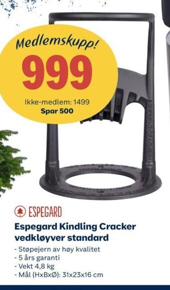 Obs Bygg Espegard Kindling Cracker Vedkløyver Standard tilbud