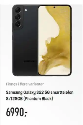 Elkjøp Samsung Galaxy S22 5G Smarttelefon 8/128Gb tilbud