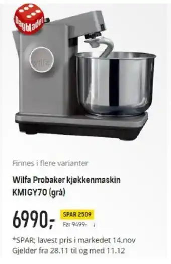 Elkjøp Wilfa Probaker Kjøkkenmaskin KM1GY70 tilbud