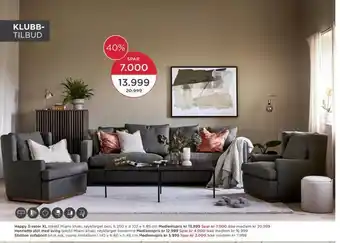 Møbelringen Happy 3-seter xl tilbud