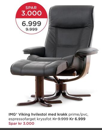 Møbelringen Img® viking hvilestol med krakk tilbud