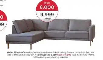 Møbelringen Gabor hjørnesofa tilbud