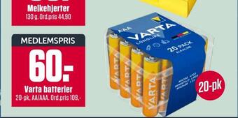 Europris Varta batterier tilbud
