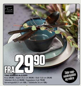 Europris Tind servise blå/grå tilbud