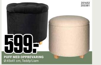 Europris Puff med oppbevaring tilbud