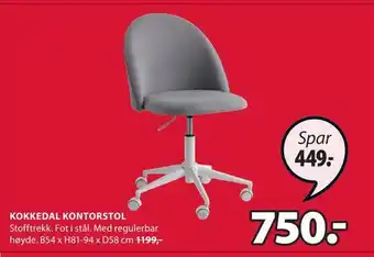 JYSK Kokkedal kontorstol tilbud