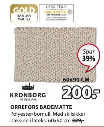 JYSK Orrefors badematte tilbud