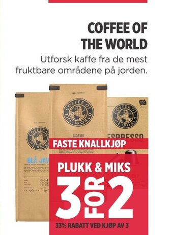 Meny Coffee Of The World tilbud